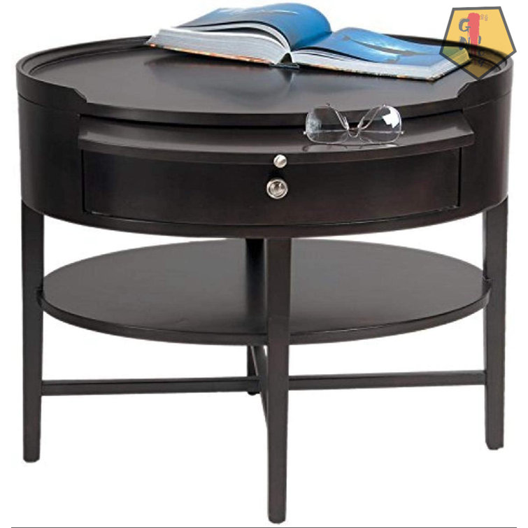 GN109 25'' Tall Solid Wood Tray Top End Table with Storage Wayfair